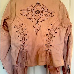 Pink HARLEY DAVIDSON LEATHER RIDING JACKET